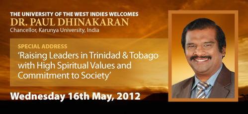 UWI Welcomes Chancellor Dhinakaran